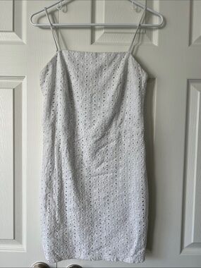 Windsor White Eyelet Spaghetti-Strap Mini Dress